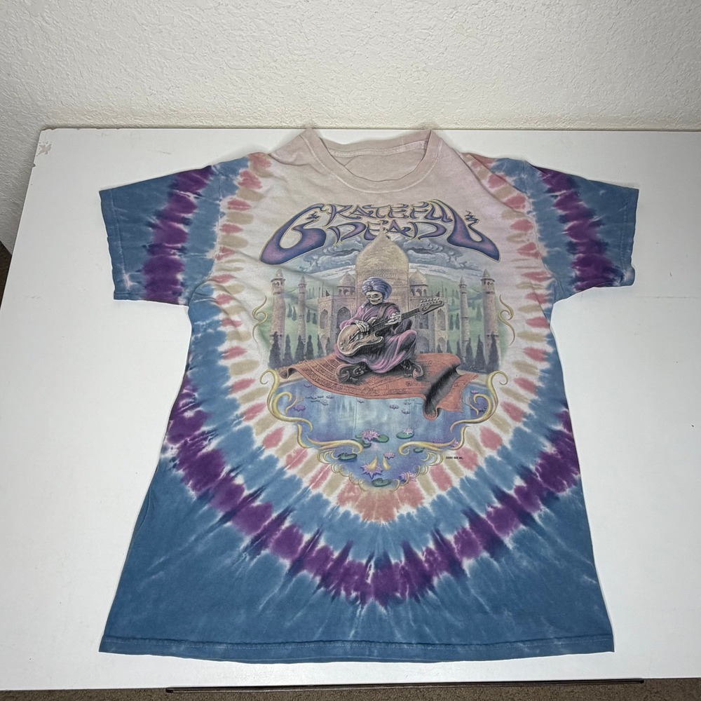 Liquid Blue Grateful Dead Taj Mahal Tie Dye T-Shirt Vintage 1993 GDM Inc Blue L